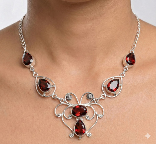 Red garnet gemstone - red,