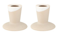 Set of 2 x Mrs Hinch Two-Tone Ceramic Candle Holders, Large