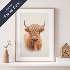 Wildlife Print – 15 Animal Variations – Coloured Pencil Drawing Style Wall Art