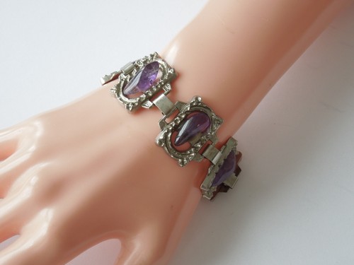 Vintage bracelet amethyst - bracelet,