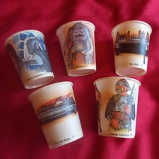 VINTAGE SET OF FIVE 1980s  'STAR WARS' WAX/PAPER CUPS......