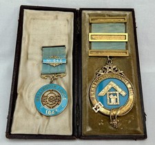 2 Masonic Jewels Wellington Lodge Centenary & Victorian Gold & Silver Example.