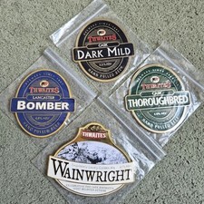 FOUR NEW/UNUSED THWAITES BREWERY REAL ALE BEER PUMP CLIP BADGES FREEPOST