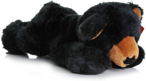 New russ bear black plush - black,