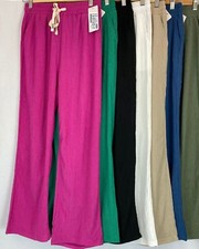 Women Wide Leg Textured Pants