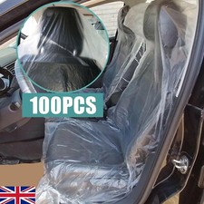 100pcs Disposable Plastic Car Seat Covers Vehicle Cover Valet Roll Protective UK