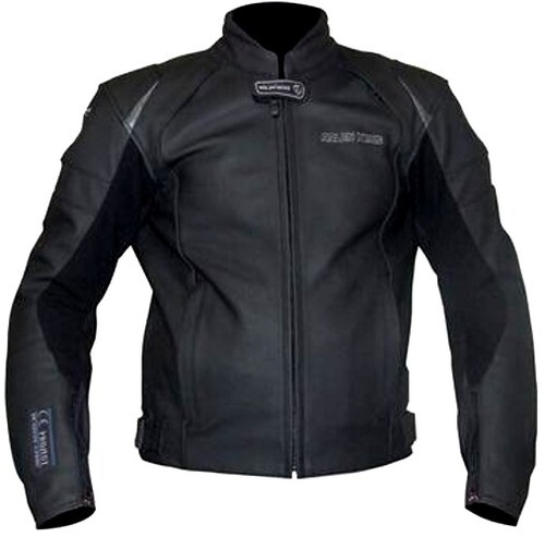 Leather motorcycle jacket - leather, with