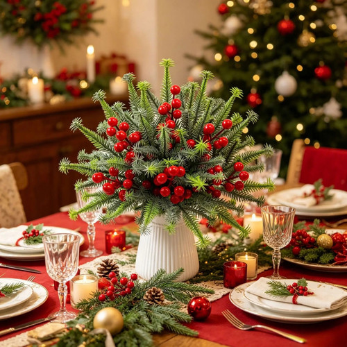 24pcs artificial red berry - 24pcs,