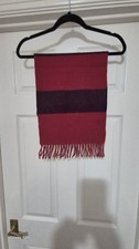 Sammy Red Vintage  Lambs wool  scarf Made in England Pure New Wool