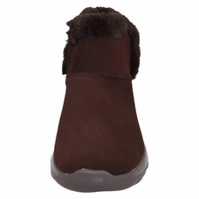 Womens Skechers Pull On Leather Fur Trim Winter Ankle Boot Go Joy Bundle Up UK 5