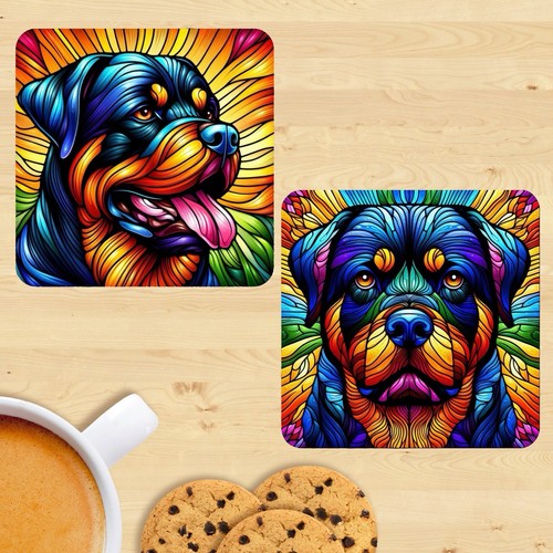 Rottweiler dog stained glass - rottweiler,