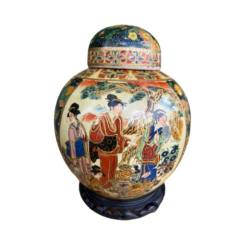 Vintage oriental ginger jar - vintage, &