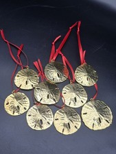 Gold Sand Dollar Ornaments
