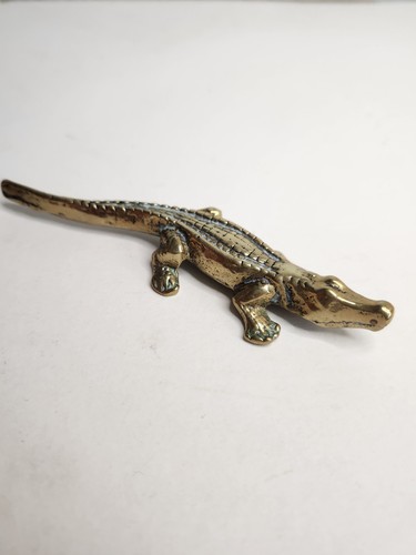 Brass crocodile aligator - crocodile,