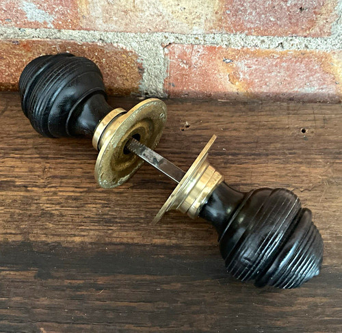 Antique ebony beehive set - set, of