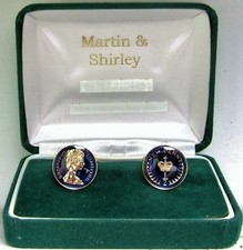 1981 half pence - pence, cufflinks