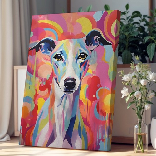 Whippet colour field art - whippet,
