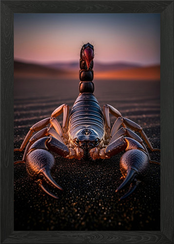 Scorpion the desert sunset - in,