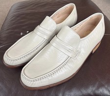 Grenson English Master Shoemaker Ivory Moccasin Loafers Leather Shoes 11 UK New