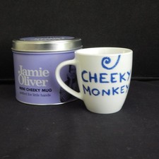 Jamie Oliver Children's Cheeky Mug - Cheeky Monkey Blue White By Queens NEW