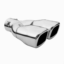 Twin Exhaust Tip Trim Pipe Tail Muffler Chrome For Ford Focus Mondeo Galaxy
