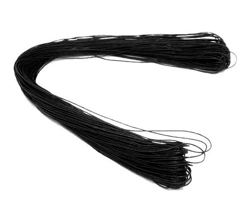 Black waxed cotton - cotton, 1mm