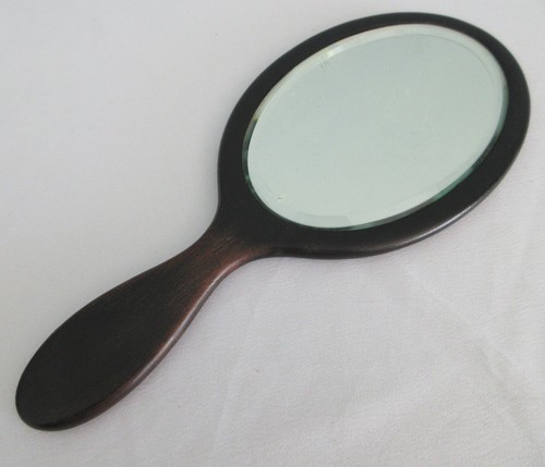 Antique ebony hand mirror - ebony,