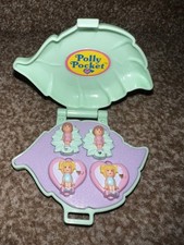 Vintage Bluebird Polly Pocket 1991 Leaf Earring Case Playset, 100% Complete