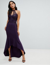 Lipsy Purple Scallop Front