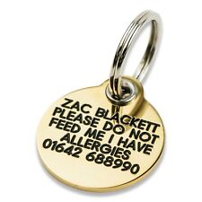 REINFORCED Deeply engraved dog tag, 27mm extra tough solid brass