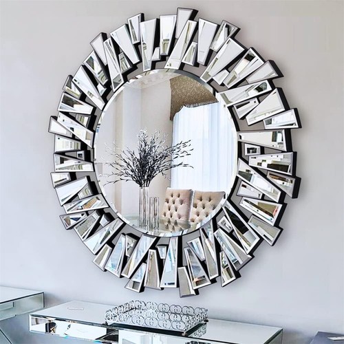 Round wall mirror - round, living