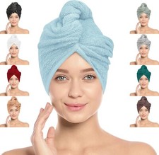 100% Cotton After Shower Hair Drying Wrap Towel Quick Dry Hair Cap Bath Turban