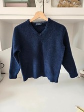 Hackett London Men’s Jumper – Size S, Navy Blue, 100% Lambswool, Fitted