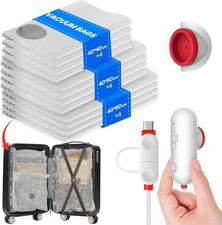 Vacuum Storage Bags for Clothes, 9-12-15 Pack Vacuum Bags with Portable Pump