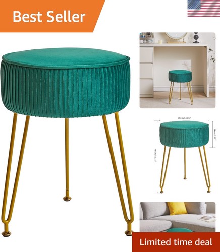 Velvet round footrest - footrest, stool