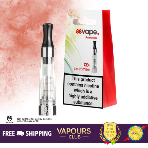 88vape clear ce4 clearomizer - clear, |