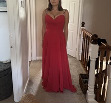 Stunning red Tiffany’s Illusion Sonia Prom Dress Size 8 Bejewelled