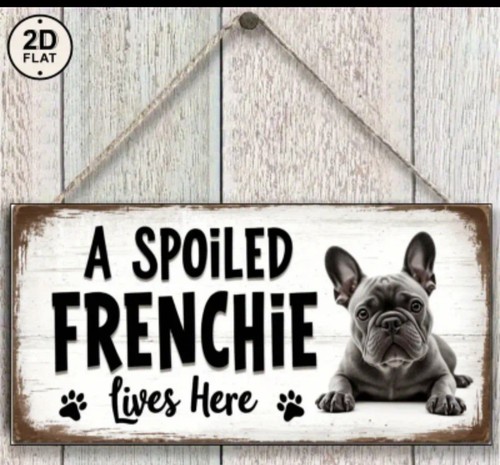 French bulldog hanging sign - french,