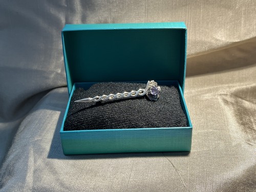 Sterling silver amethyst glass - sterling,