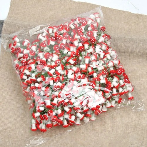 50pcs mini red - mini, mushroom