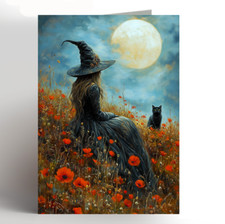 Witch birthday card, wiccan