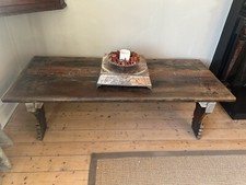 Reclaimed Solid Wood Coffee Table, Vintage Distressed Rustic