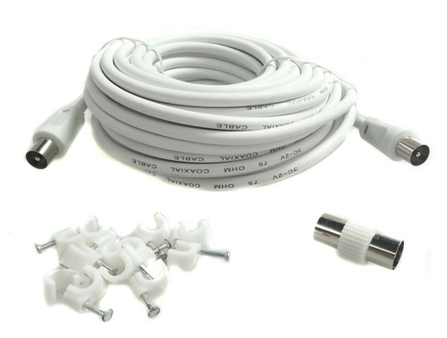10m metre white rg59 - 10m,