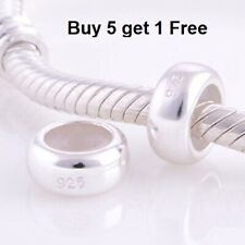 Solid 925 Sterling Silver Charm Stopper Bead fit European Bracelet 