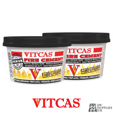 Fireplace,Stove & Wood Burner VITCAS Black Fire Cement 500g,Up to 1250°C, 2 Pack