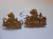 lot E   2 ODD  COLLAR BADGES  British South Africa POLICE