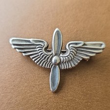  WW2 USAAF pilot cadet badge. Sterling Silver.