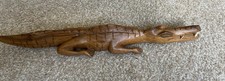 Wooden Crocodile Carved Ornament Jungle Animal Collector Model