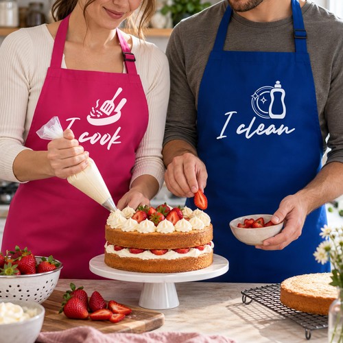 Matching couples apron cook - matching,
