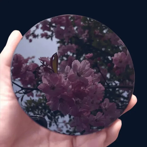Black obsidian mirror disc - obsidian,